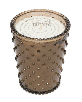No. 12 Nutmeg Hobnail Glass Candle