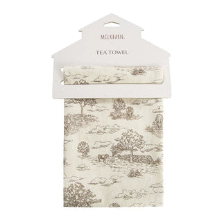 Country Toile Tea Towel