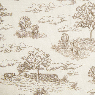 Country Toile Tea Towel