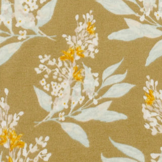 Gold Floral Organic Cotton Muslin Two-Piece Burp Cloth Set