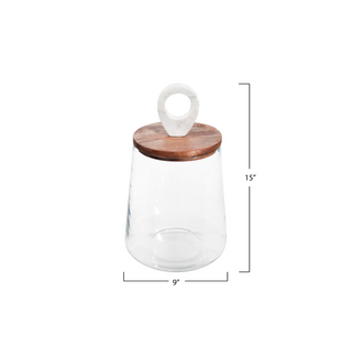 Glass Jar with Wood Lid (2 sizes)