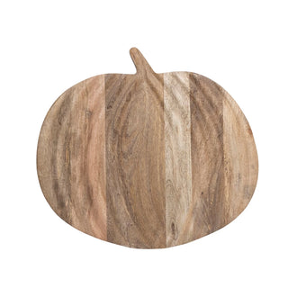 15"L x 11-1/4"W Mango Wood Pumpkin Shaped Cheese/Serving Board, Natural