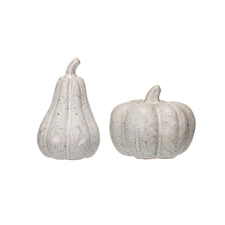 Stoneware Pumpkin, Reactive Glaze, (Set of 2)