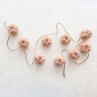 Felt Pumpkin Garland w/ Jute Cord