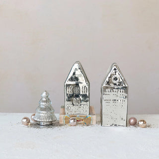 Embossed Mercury Glass Tree, Silver Finish