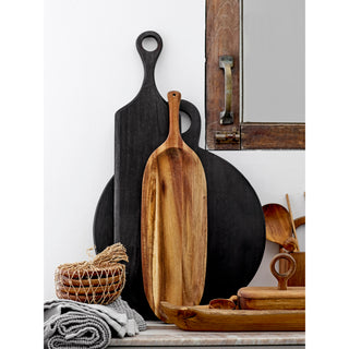 Round Black Serving Board
