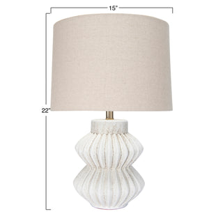 Distressed Fluted Table Lamp