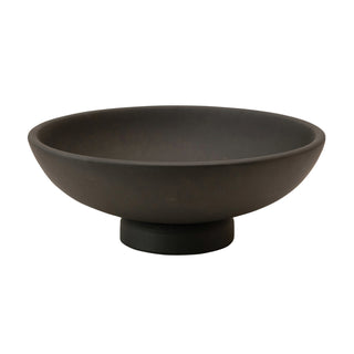 Black Mango Wood Footed Bowl
