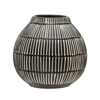 Black & White Glazed Vase