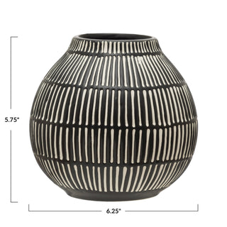 Black & White Glazed Vase