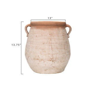 Whitewash Terracotta Urn