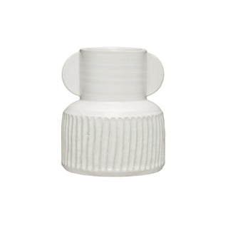 White Pleated Vase