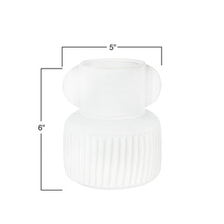 White Pleated Vase