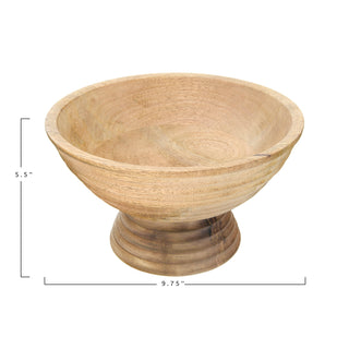 Mango Wood Footed Bowl