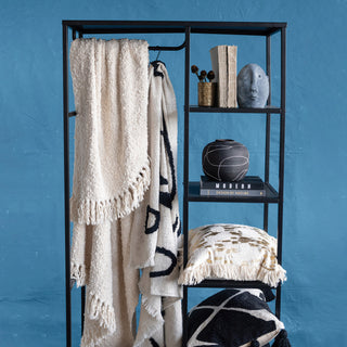 Cream Boucle Throw Blanket