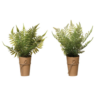 Wrapped Faux Fern Pot