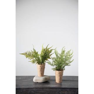Wrapped Faux Fern Pot