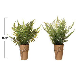 Wrapped Faux Fern Pot