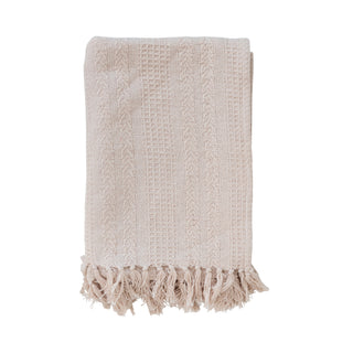 Cream Woven Throw