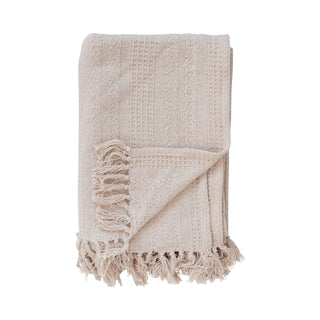 Cream Woven Throw