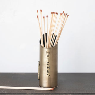 Metal Matchstick Holder with Matches