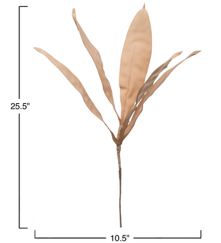 Blush Faux Reed Leaf Stem