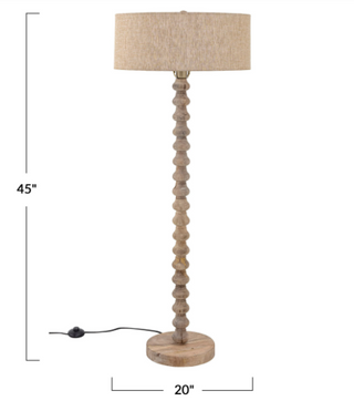 Mango Wood Floor Lamp