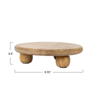 Hand-Carved Mango Wood Pedestal, Natural