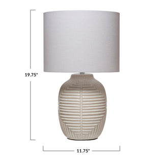 Embossed Stoneware Table Lamp