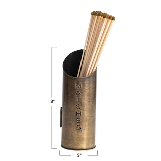 Metal Matchstick Holder with Matches