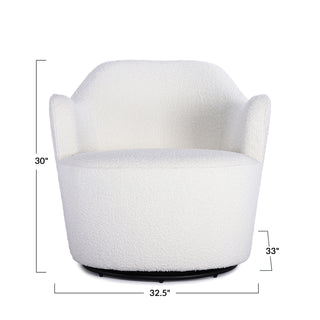 Cream Boucle Swivel Chair